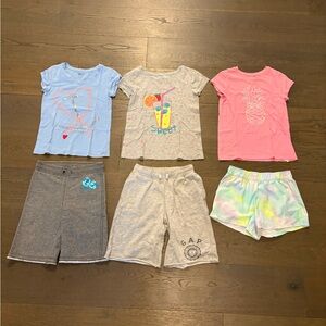 Gap girls tshirts & gap, roots & justice shorts sz 10